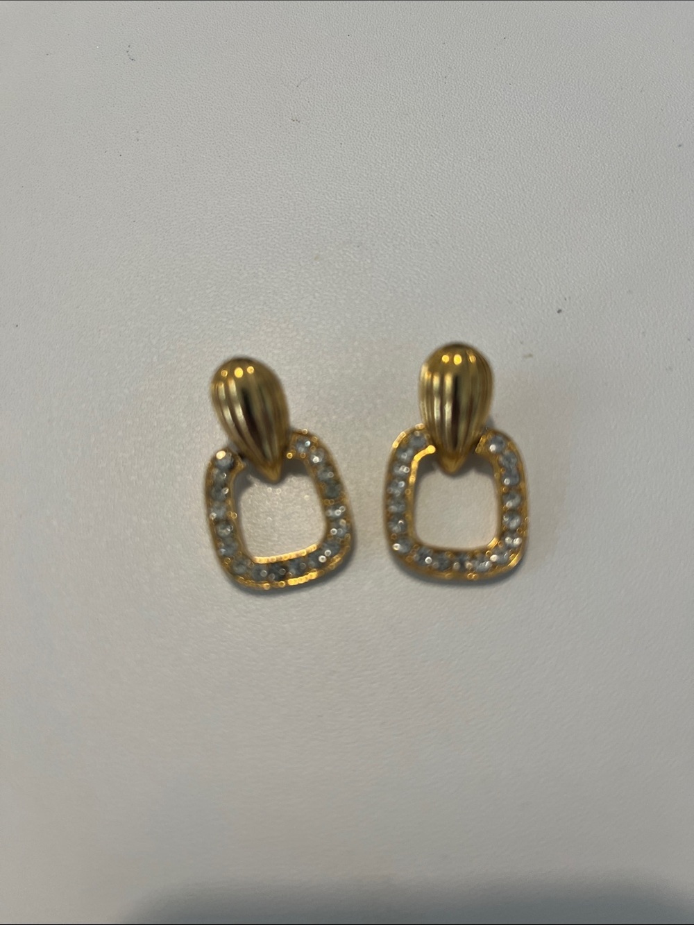 Vintage 1980s Gold Door Knocker Drop Earrings